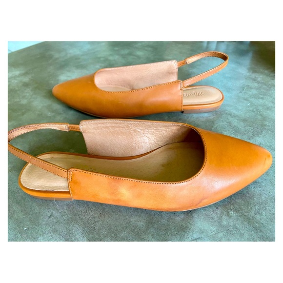 Madewell Margot The Slingback Flat in English Saddle Brown 6.5. - Picture 3 of 5